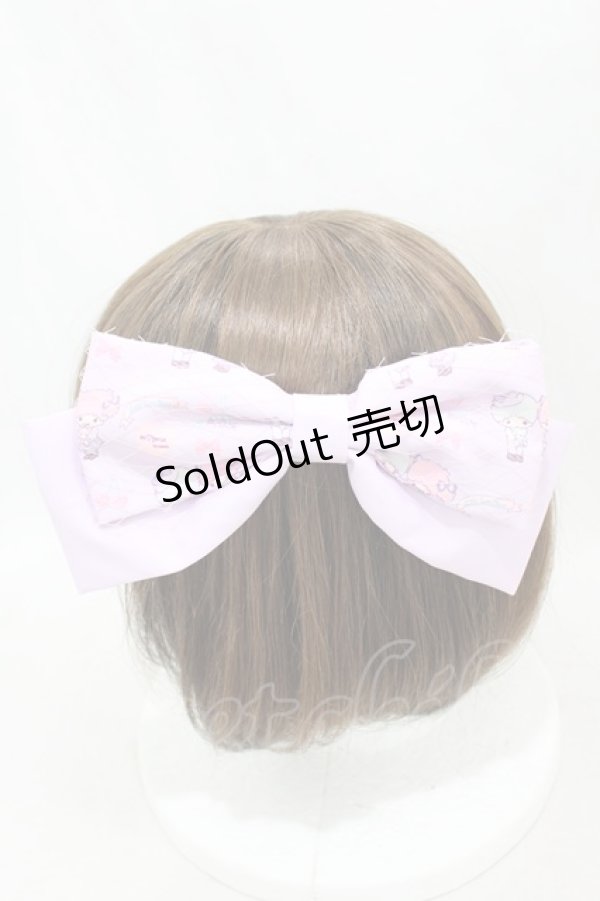 画像2: m petit by misako / サンリオキャラクターズコラボ キキララ リボンバレッタ  ラベンダー H-25-05-14-1004-LO-AC-NS-ZH (2)