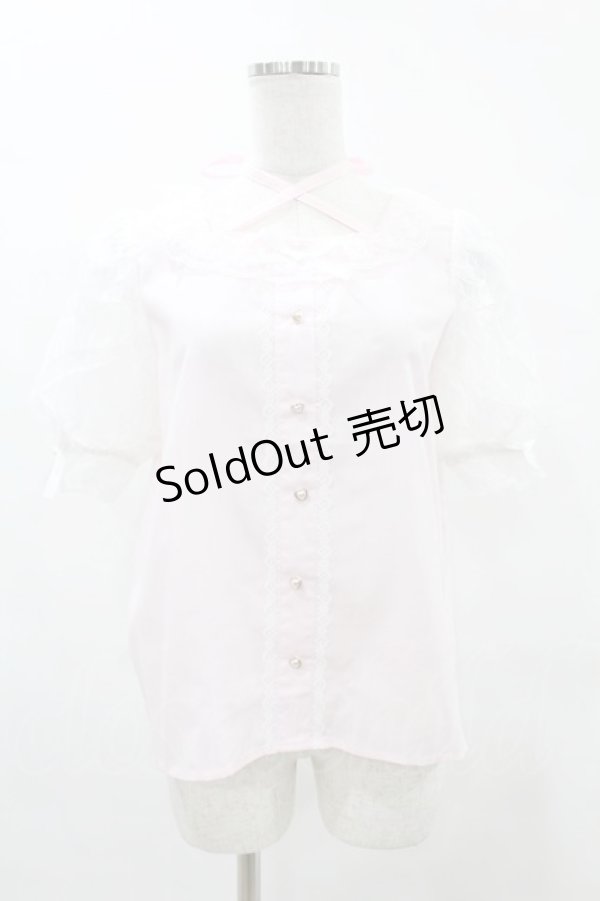 画像1: Lovely Tency / 眞白ありすコラボ/レースブラウス M ピンク H-25-05-14-1054-0-BL-NS-ZH (1)