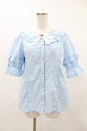 画像: axes femme kawaii / パール襟半袖ブラウス M サックス H-25-05-14-1055-AX-BL-NS-ZH