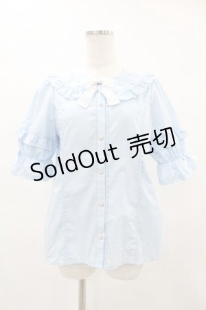 画像: axes femme kawaii / パール襟半袖ブラウス M サックス H-25-05-14-1055-AX-BL-NS-ZH