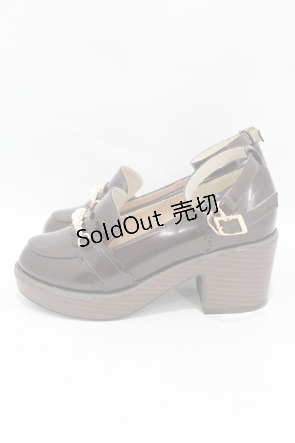 画像2: axes femme POETIQUE / パールローファーパンプス L（24.5cm相当） ブラウン H-25-05-14-1001-AX-SH-NS-ZH (2)