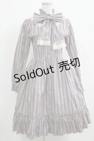 画像: ATELIER PIERROT / スタンドカラーブラウスワンピース  グレー H-25-05-14-008-EL-OP-KB-ZH