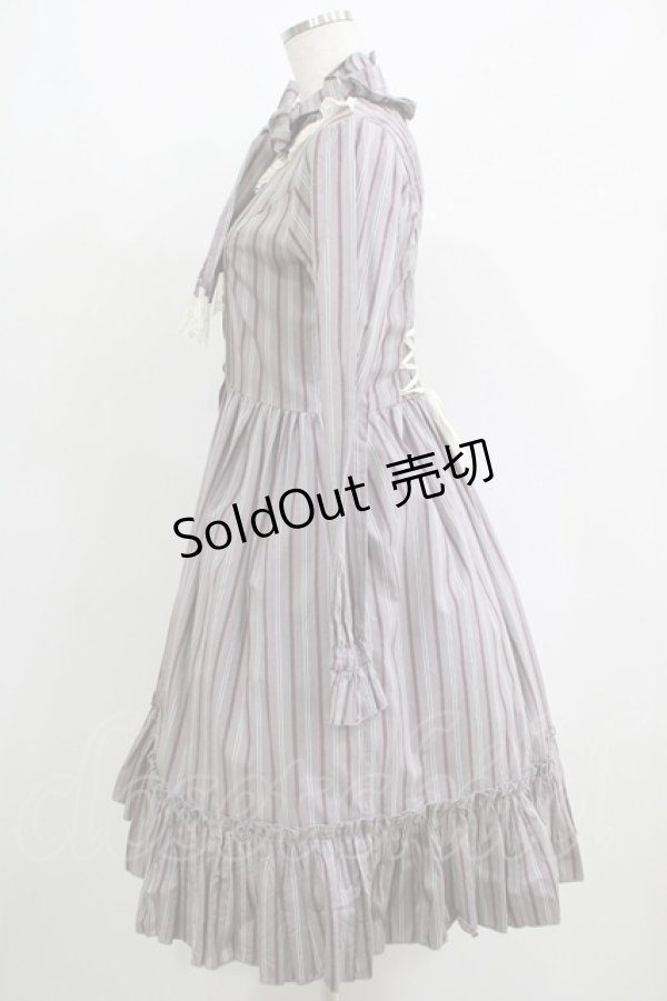 画像2: ATELIER PIERROT / スタンドカラーブラウスワンピース  グレー H-25-05-14-008-EL-OP-KB-ZH (2)