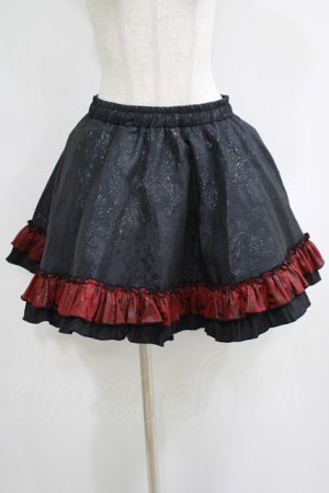 画像: Qutie Frash / 2022-黒華-パニエスカート  黒×赤 H-25-05-14-018-QU-SK-KB-ZH