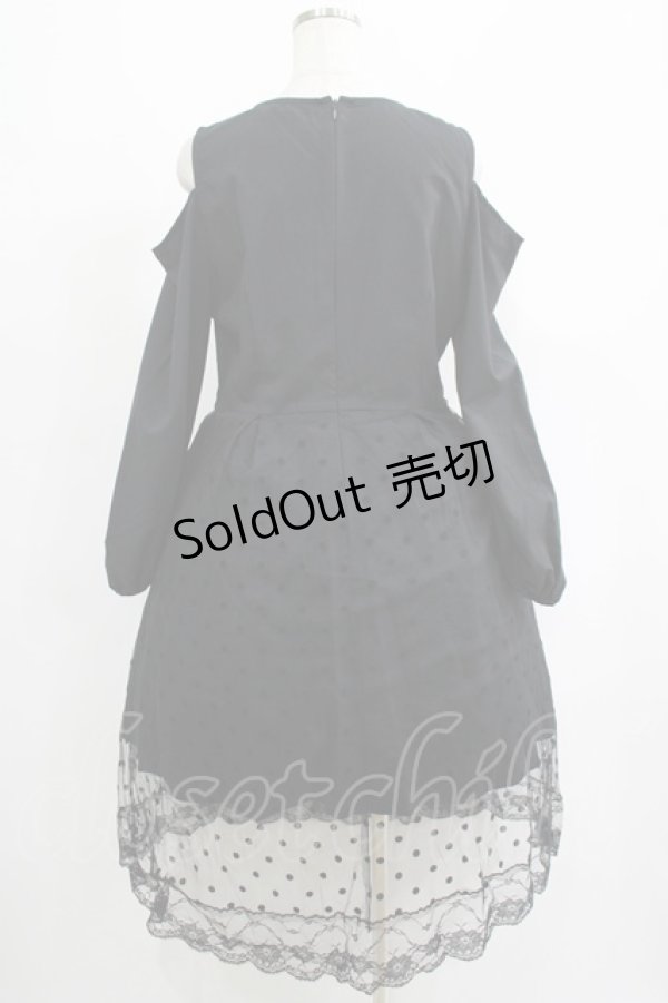 画像3: NieR CLOTHING / 重ねドットチュールLONG DRESS  黒 H-25-08-17-001-PU-OP-KB-ZT159 (3)