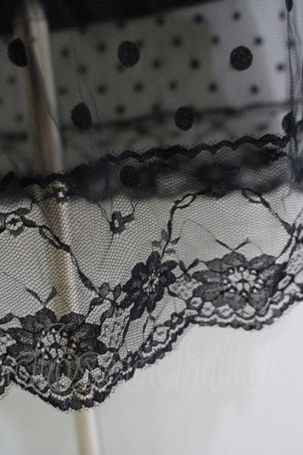 画像4: NieR Clothing / 重ねドットチュールLONG DRESS  黒 H-25-05-14-002-PU-OP-KB-ZH (4)