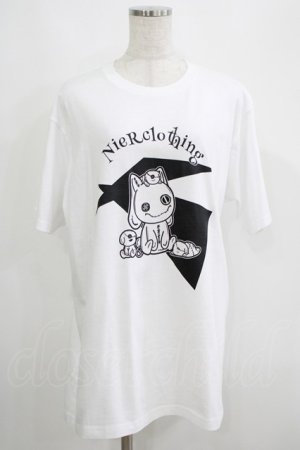 画像: NieR Clothing / プリント半袖CUTSEW XL 白 H-25-05-15-037-PU-TO-KB-ZH