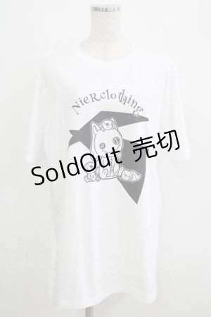 画像: NieR Clothing / プリント半袖CUTSEW XL 白 H-25-05-15-037-PU-TO-KB-ZH