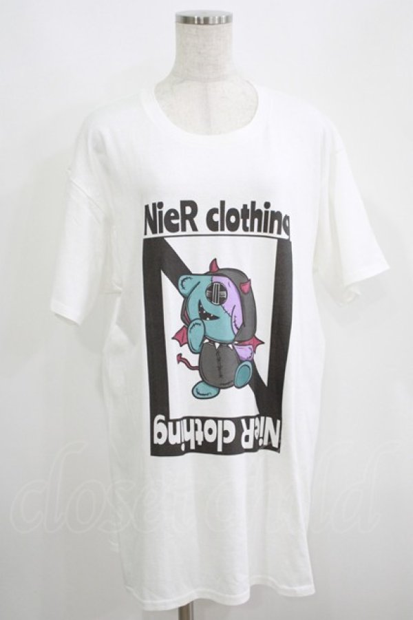 画像1: NieR Clothing / プリント半袖CUTSEW XL 白 H-25-05-15-040-PU-TO-KB-ZH (1)