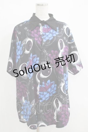 画像: ACDC RAG / ハスノハナシャツ[半袖]  ブラックパープル H-25-05-15-042-PU-BL-KB-ZH