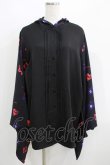 画像1: NieR Clothing / 着物風袖フードシャツ  黒 H-25-05-15-044-PU-BL-KB-ZH (1)