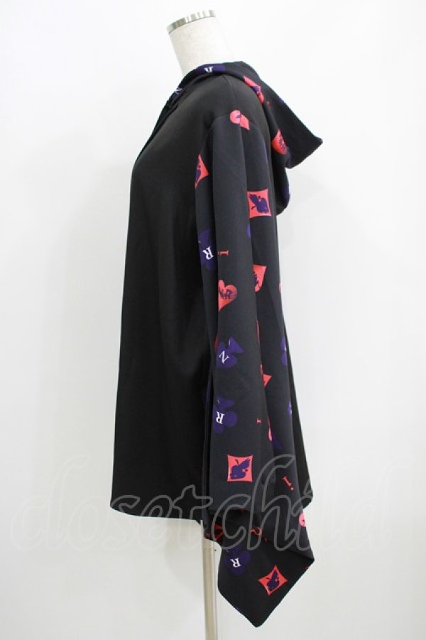 画像2: NieR Clothing / 着物風袖フードシャツ  黒 H-25-05-15-044-PU-BL-KB-ZH (2)