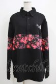 画像1: NieR Clothing / プリント切替ブラウス  黒×チェリープリント H-25-05-15-048-PU-BL-KB-ZH (1)