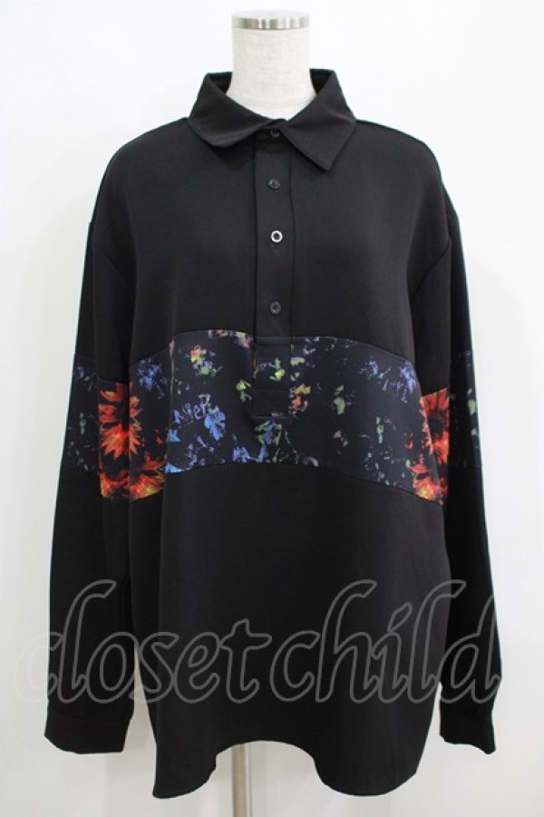 画像1: NieR Clothing / 切替長袖トップス  黒 H-25-05-15-049-PU-TO-KB-ZH (1)