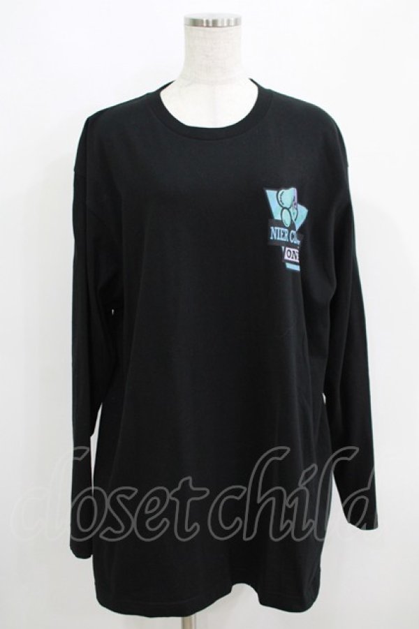 画像1: NieR Clothing / ONE君ポイントロングカットソー  黒 H-25-05-15-054-PU-TO-KB-ZH (1)