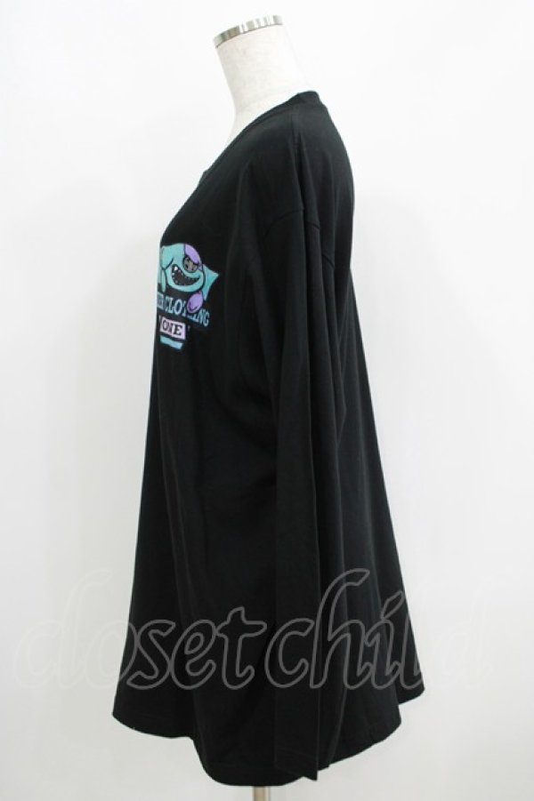 画像2: NieR Clothing / ONE君ポイントロングカットソー  黒 H-25-05-15-054-PU-TO-KB-ZH (2)