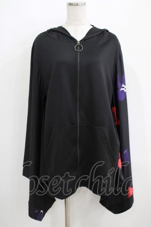 画像: NieR Clothing / 着物風袖ZIPパーカー  黒 H-25-05-15-055-PU-TO-KB-ZH