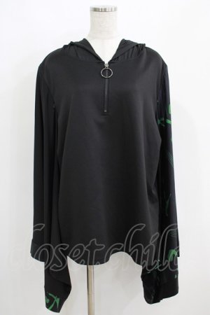 画像: NieR Clothing / STRETCH PULLOVER着物風袖【和柄漢字】  黒 H-25-05-15-058-PU-TO-KB-ZH