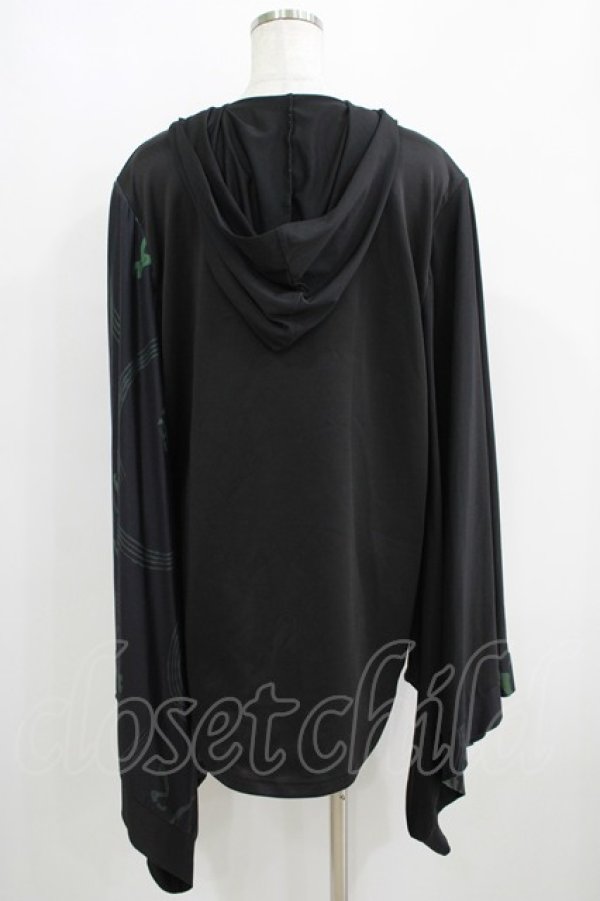 画像3: NieR Clothing / STRETCH PULLOVER着物風袖【和柄漢字】  黒 H-25-05-15-058-PU-TO-KB-ZH (3)