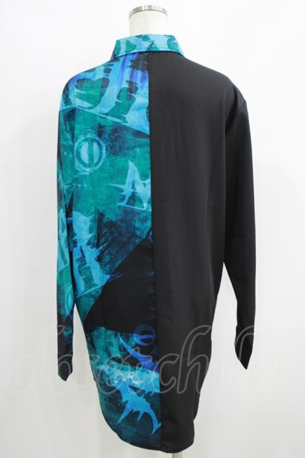 画像3: NieR Clothing / 切替長袖シャツ  黒 H-25-05-15-059-PU-BL-KB-ZH (3)