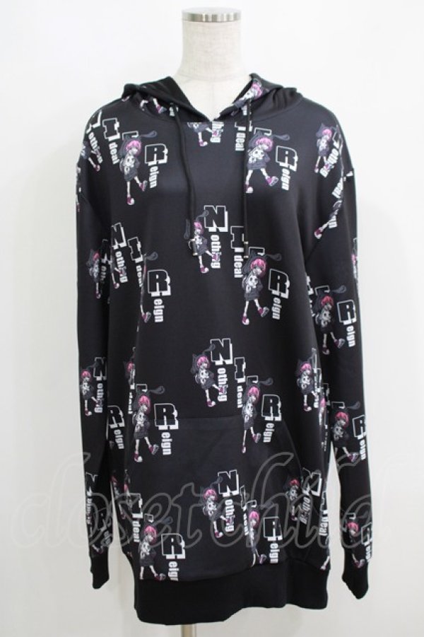画像1: NieR Clothing / プリントプルパーカー  黒 H-25-05-15-060-PU-TO-KB-ZH (1)