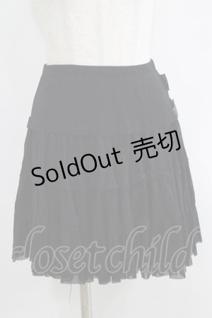 画像: Ozz oneste / 薔薇刺繍メッシュスカート  黒 H-25-05-15-064-OO-SK-KB-ZH
