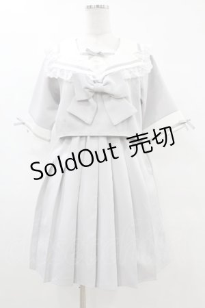 画像: DearMyLove / レースフリルリボン学園ワンピース LL グレー H-25-05-15-1038-EL-OP-NS-ZH