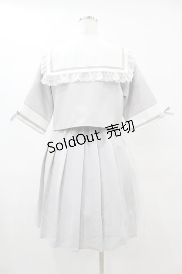 画像2: DearMyLove / レースフリルリボン学園ワンピース LL グレー H-25-05-15-1038-EL-OP-NS-ZH (2)