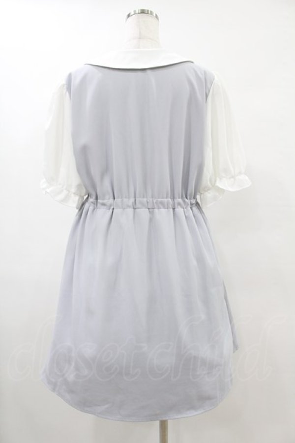 画像2: DearMyLoveRose / バイカラーコーデワンピース 3L グレー H-25-05-15-1039-EL-OP-NS-ZH (2)