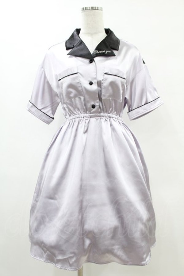 画像1: Ank Rouge / ボウリングシャツワンピース M ラベンダー H-25-05-15-1040-CA-OP-NS-ZH (1)