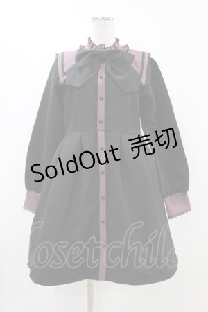 画像: DearMyLove / 闇セーラー襟レースワンピース L ブラック/パープル H-25-05-15-1041-EL-OP-NS-ZH