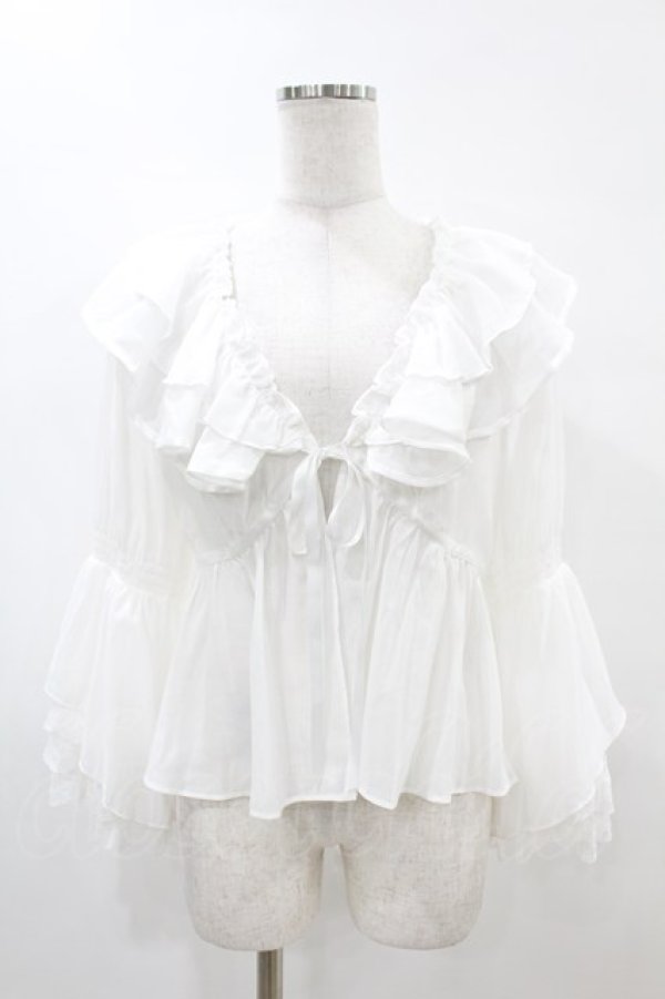 画像1: axes femme / レース袖フリルボレロ Free オフ H-25-05-15-1047-AX-TO-NS-ZH (1)