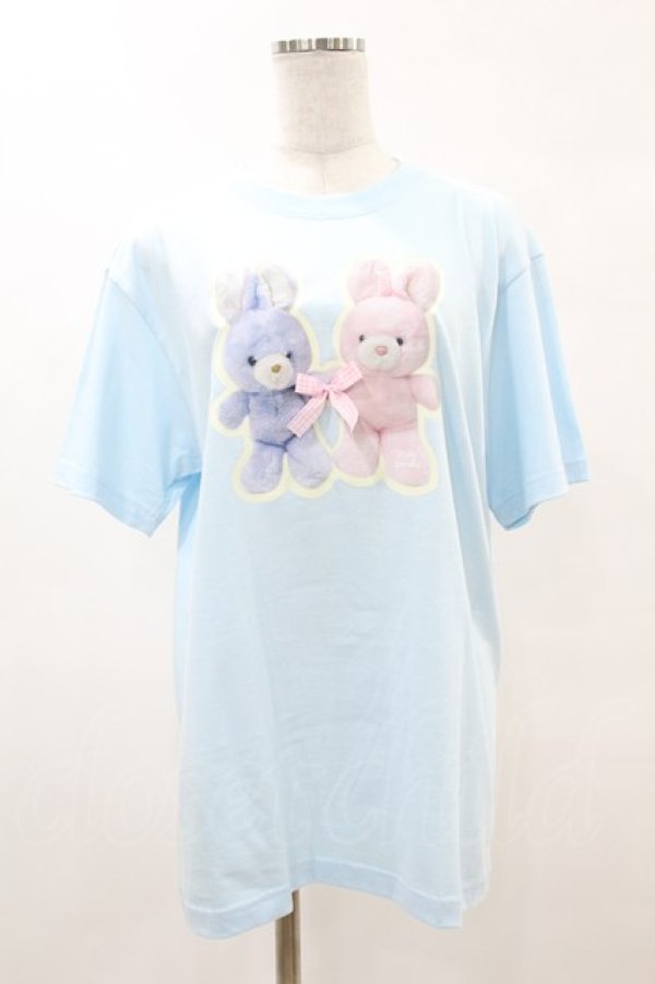 画像1: Nile Perch / プリントTeeシャツ＜うさぎ＞ F ふたごうさぎ/パープル H-25-05-15-1052-LO-TS-NS-ZH (1)