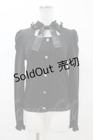 画像: Ank Rouge / ビジューリボントップス M ブラック H-25-05-15-1059-CA-TO-NS-ZH
