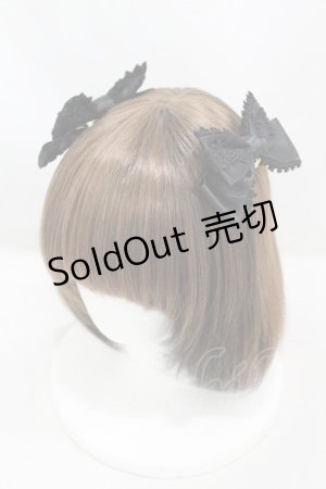 画像: BABY,THE STARS SHINE BRIGHT / Rose Princessリボンクリップ　  ブラック H-25-05-15-1008-BA-AC-NS-ZH