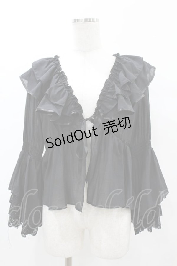 画像1: axes femme / レース袖フリルボレロ Free ブラック H-25-05-15-1061-AX-TO-NS-ZH (1)