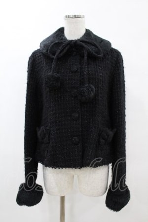 画像: Angelic Pretty / ファンシーリボンショートコート（ラメワッフル） FREE ブラック H-25-05-15-1062-AP-CO-NS-ZH