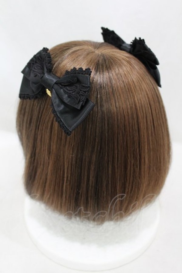 画像2: BABY,THE STARS SHINE BRIGHT / Rose Princessリボンクリップ　  ブラック H-25-05-15-1008-BA-AC-NS-ZH (2)
