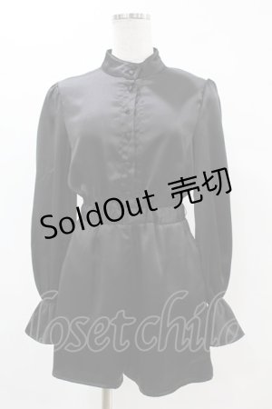画像: Melt the lady / バックベルトサテンコンビネゾン Free ブラック H-25-05-15-1022-PU-OP-NS-ZH