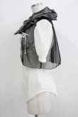 画像2: alice auaa / チュール重ね半袖ブラウス 3（約9号） オフ×ブラック H-25-05-15-065-AA-BL-KB-ZH (2)