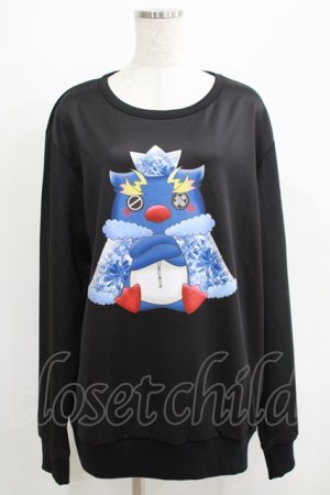 画像: NieR Clothing / プリントLONG CUTSEW  黒 H-25-05-15-022-PU-TO-KB-ZH