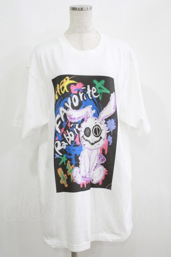 画像1: NieR Clothing / プリントCOTTON CUTSEW XL 白 H-25-05-15-025-PU-TO-KB-ZH (1)