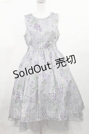 画像: axes femme kawaii / ぶどう柄ジャンパースカート M グレー H-25-05-16-004-AX-OP-NS-ZH