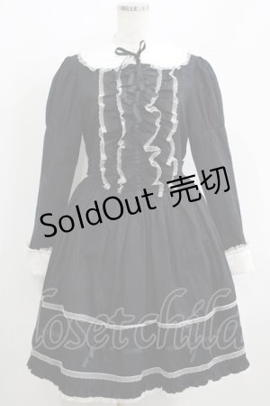 画像: metamorphose / つけ衿付きリボンワンピース Free ブラック H-25-05-16-1021-ME-OP-NS-ZH