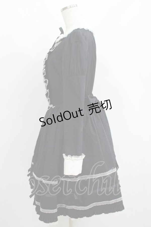 画像2: metamorphose / つけ衿付きリボンワンピース Free ブラック H-25-05-16-1021-ME-OP-NS-ZH (2)