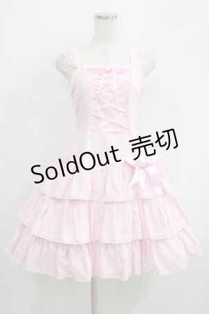 画像: Angelic Pretty / バニランローウエストジャンパースカート Free ピンク H-25-05-16-1025-AP-OP-NS-ZH