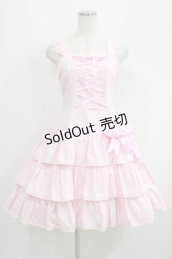 画像1: Angelic Pretty / バニランローウエストジャンパースカート Free ピンク H-25-05-16-1025-AP-OP-NS-ZH (1)