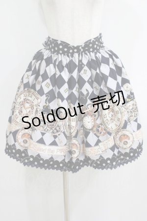 画像: ALICE and the PIRATES / 時計じかけのおすましキャット柄スカート Free ネイビー H-25-05-16-1031-PA-SK-NS-ZH