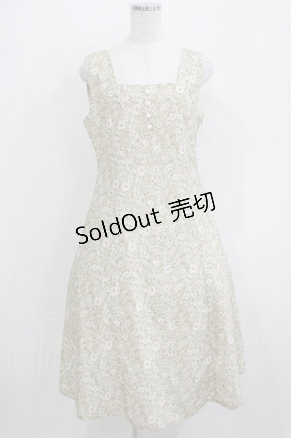 画像1: Fi.n.t / ペイントマーガレット柄ワンピース Free BEIGE H-25-05-16-1038-CA-OP-NS-ZH (1)