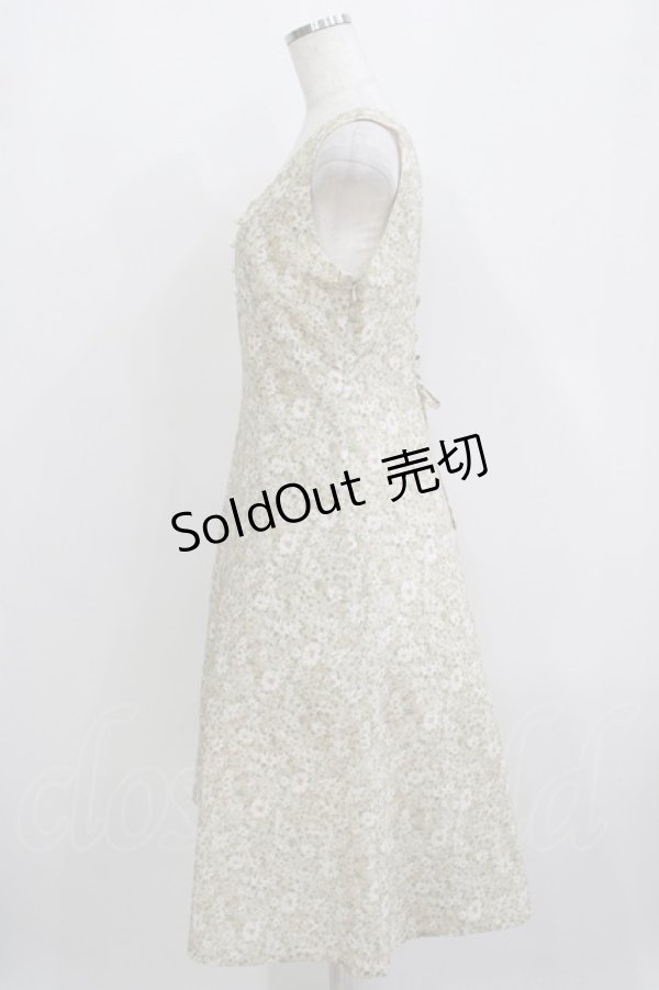 画像2: Fi.n.t / ペイントマーガレット柄ワンピース Free BEIGE H-25-05-16-1038-CA-OP-NS-ZH (2)